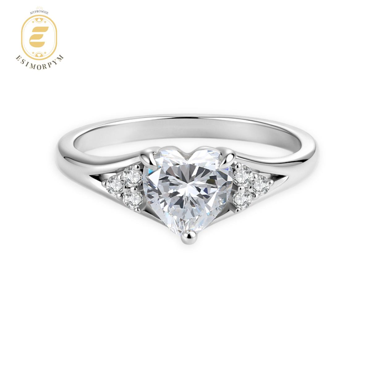 Moissanite 1ct Declaration of Love Heart Ring