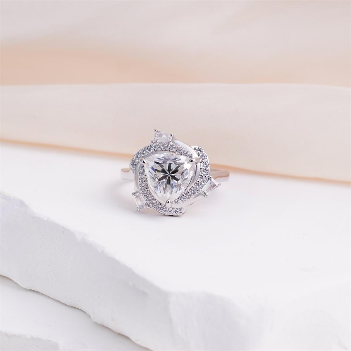 Moissanite 3ct Eye of Cosmos Halo Ring
