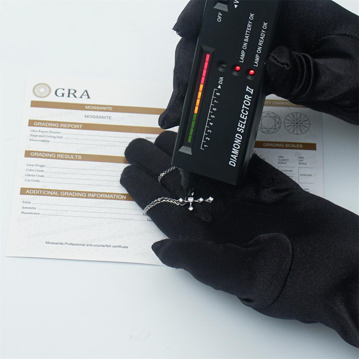 Moissanite Cross Pendent Necklace