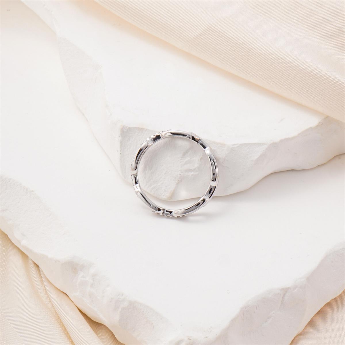 Moissanite 0.1ct Hip Hop Unisex Chained Ring Copper Ring