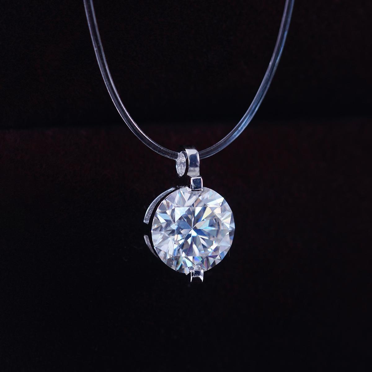 (New Invisible Choker) Moissanite 1-2ct Luxury Transparent Mermaid Tear Pendant