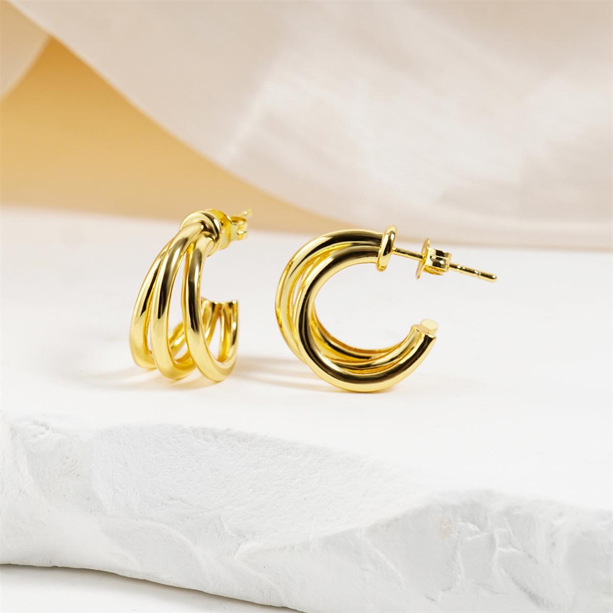 Triple Curve Hoop Earrings