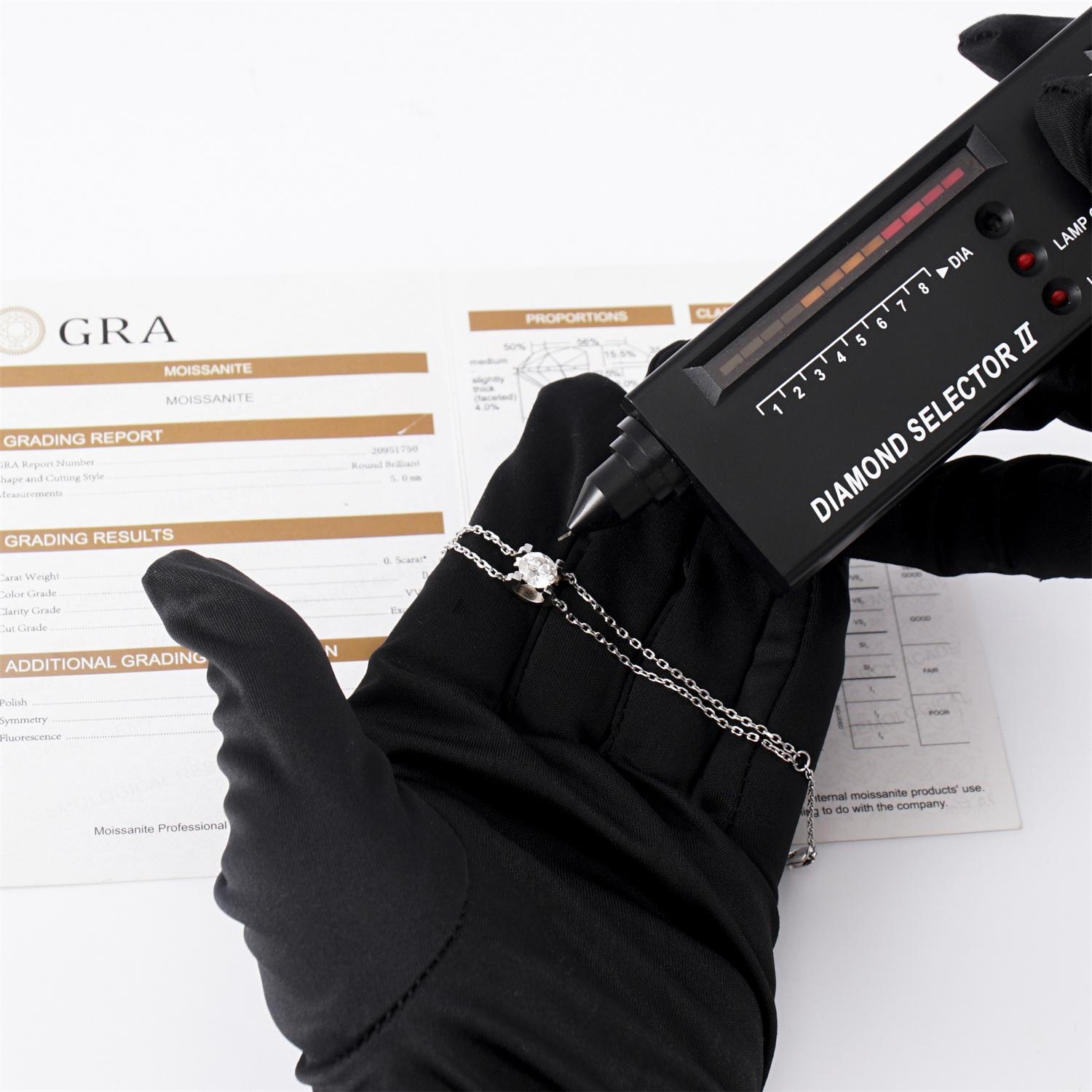 Moissanite Classic Solitaire Double-Chain Bracelet