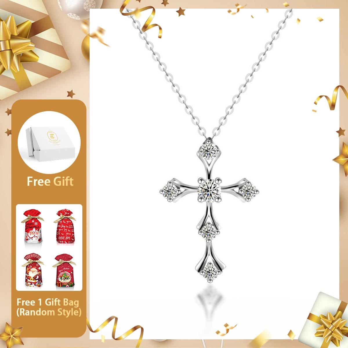 Moissanite Cross Pendent Necklace