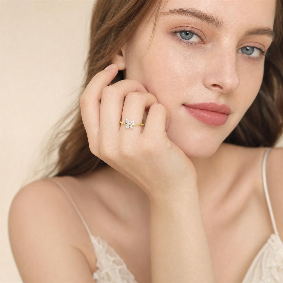 Moissanite Dreamy Butterfly Ring