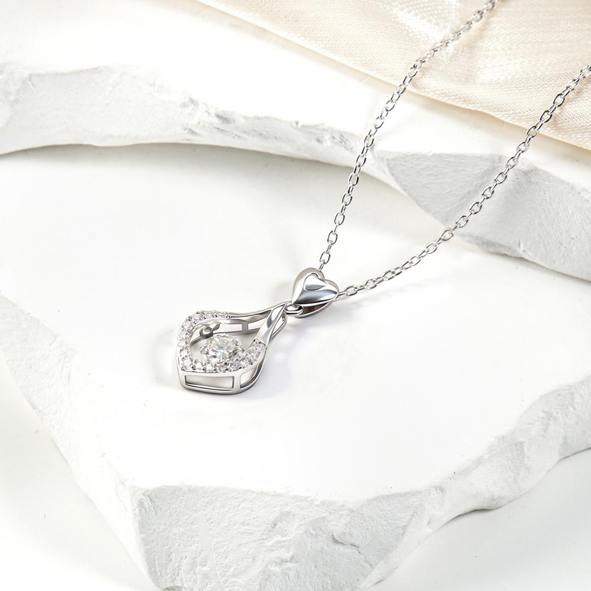 Moissanite Sweetheart Teardrop Pendant Necklace