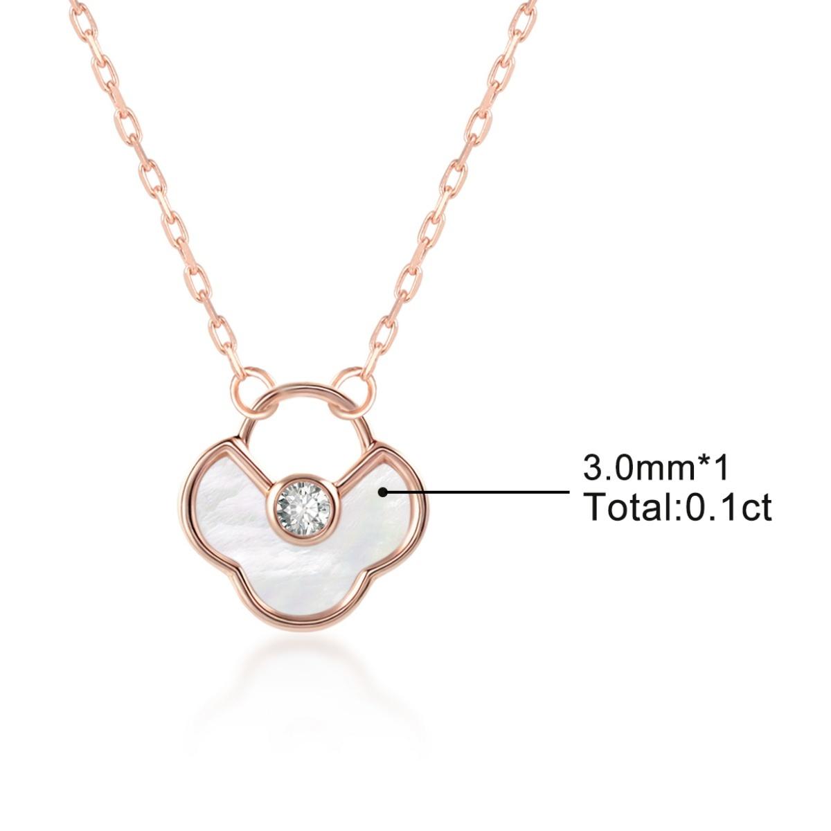Moissanite Rose Aura Four-Leaf Clover Pendant Necklace