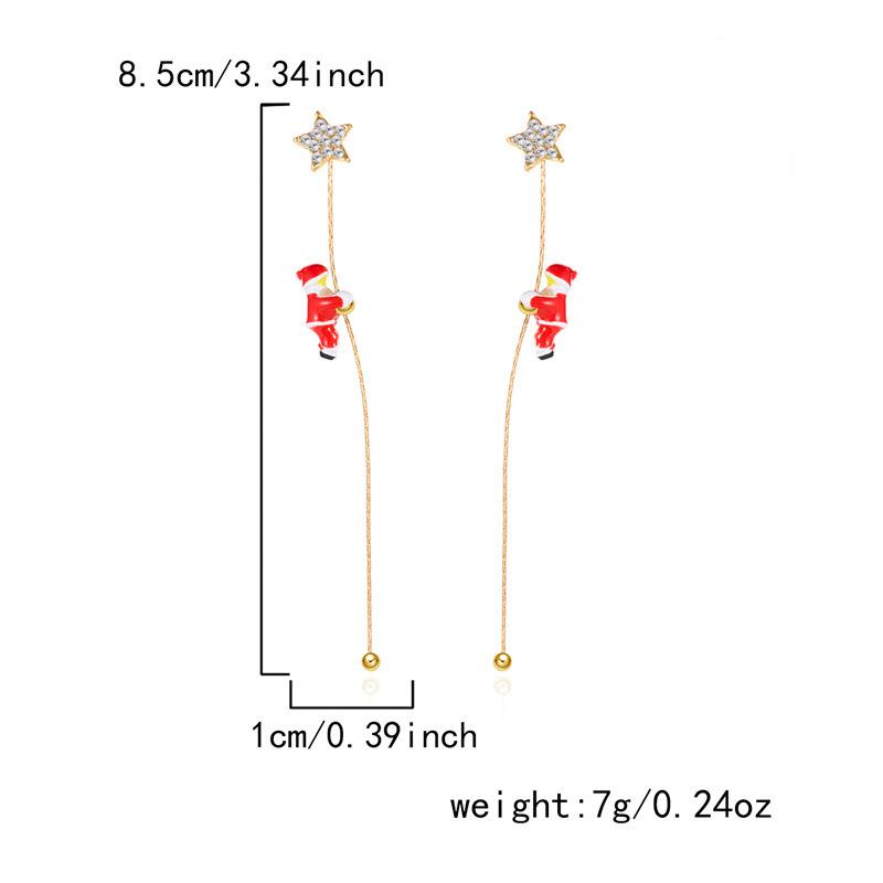 Christmas Santa Claus Climbing Star Earrings