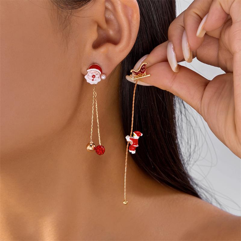 Christmas Santa Claus Tassel Earrings