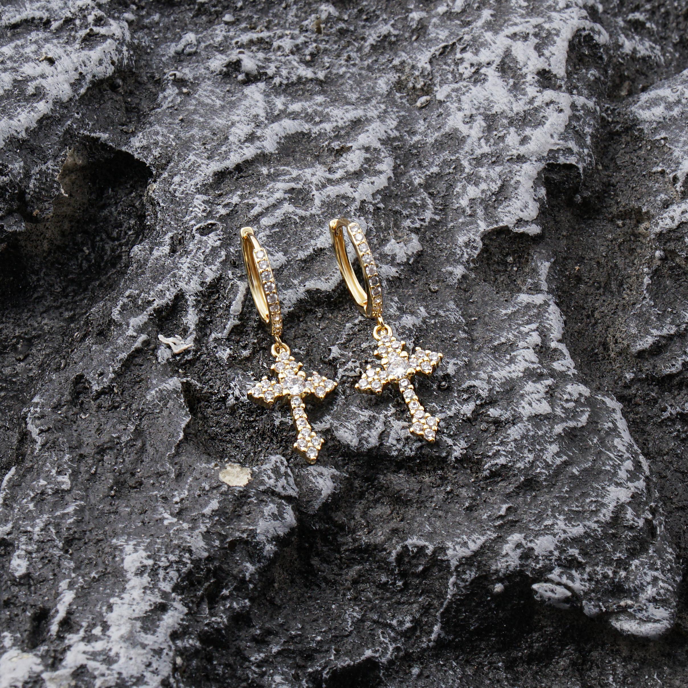 Rhombic Cross Earrings