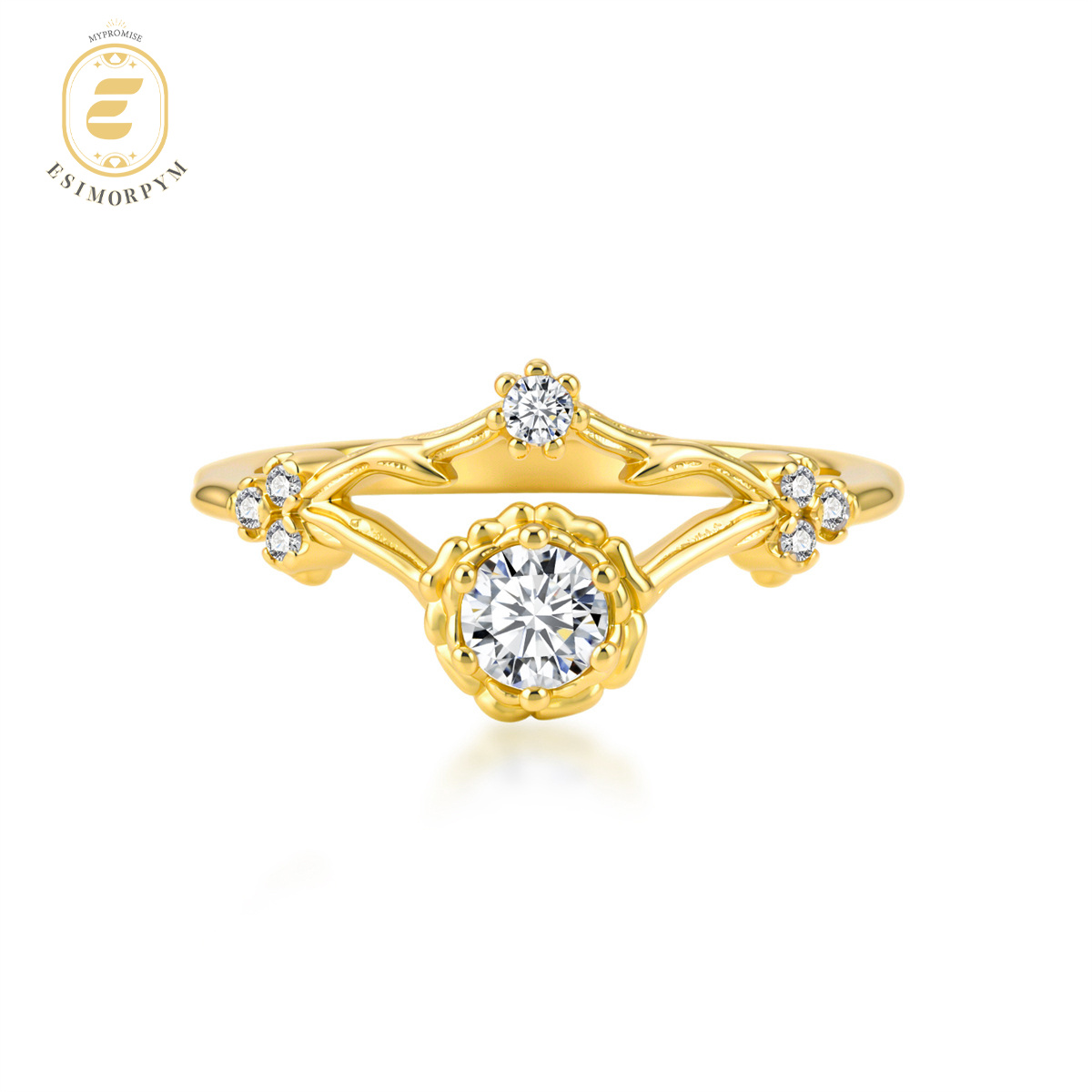 Moissanite Spring Radiance Flower Ring