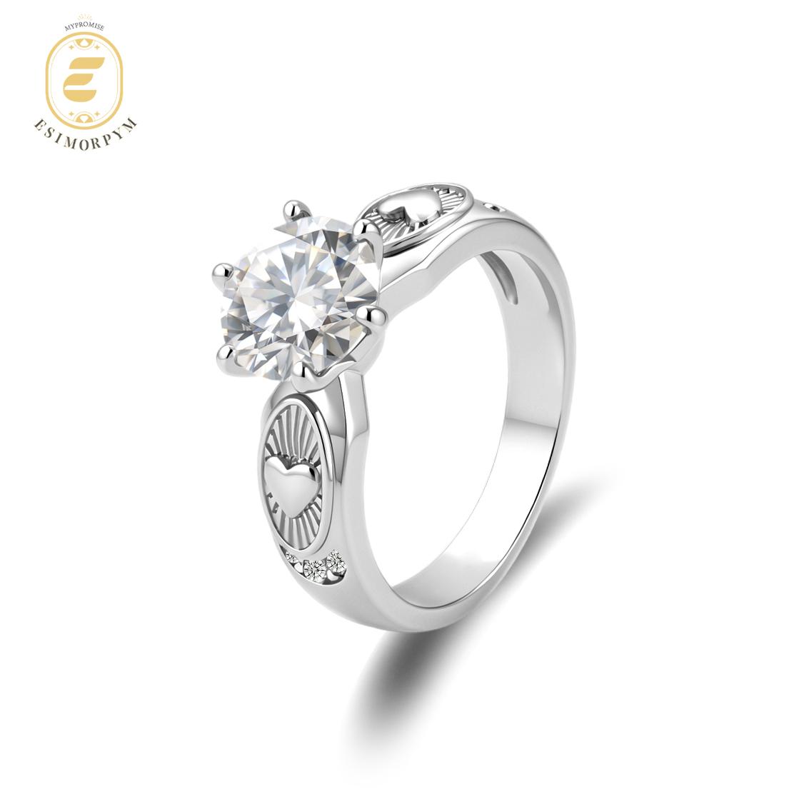 Moissanite 2ct Eternal Heart Round Cut Ring
