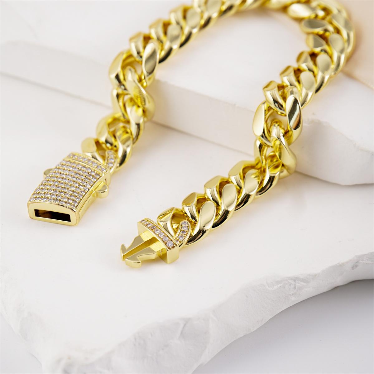 Moissanite Hip Hop Golden Cuban Bracelet