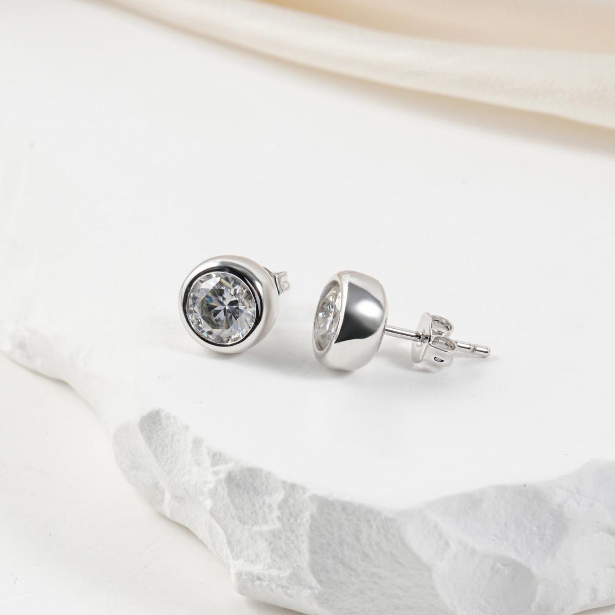 Moissanite 1ct Romantic Bubble Jewelry Set Earrings Necklace Bracelet Set