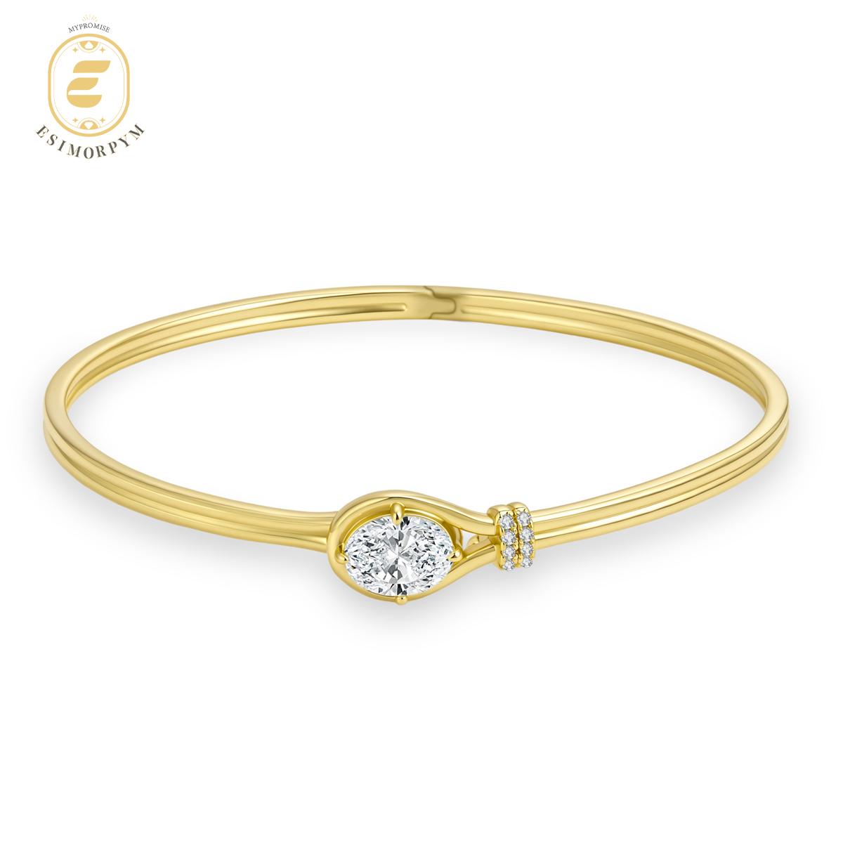 Moissanite 2ct Dreamscape Aesthetic Minimalist Bangle