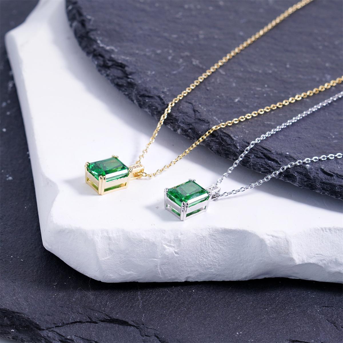 Symphony of Vert Square Pendant Necklace