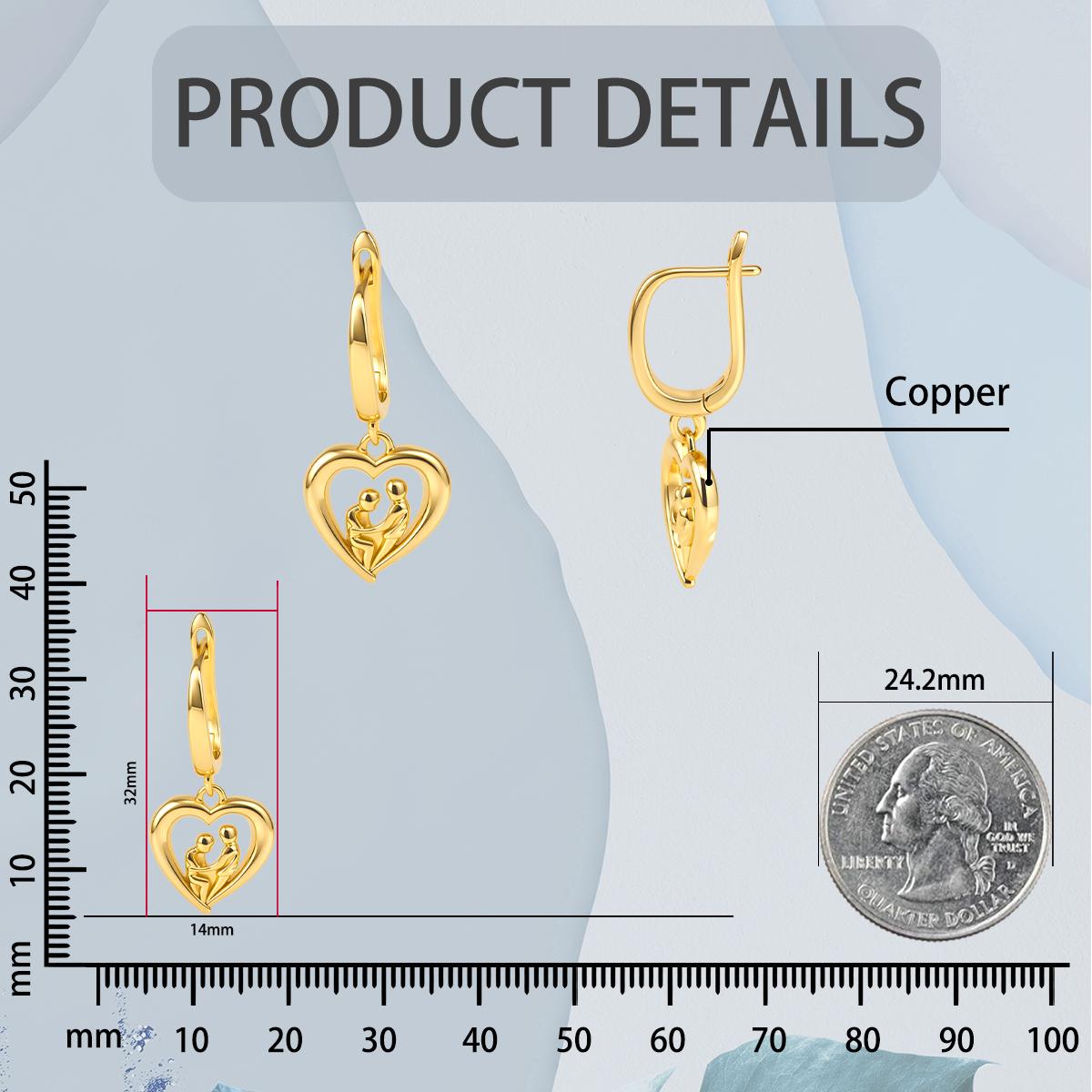 Hug of Love Heart Shape Drop Earrings