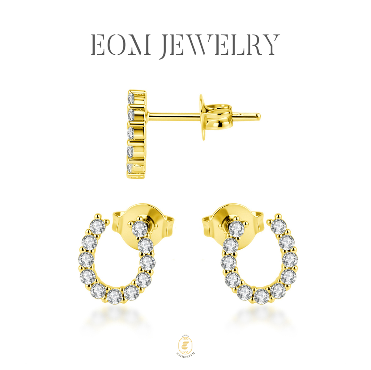 Moissanite Eternal Glow Horseshoe Stud Earrings