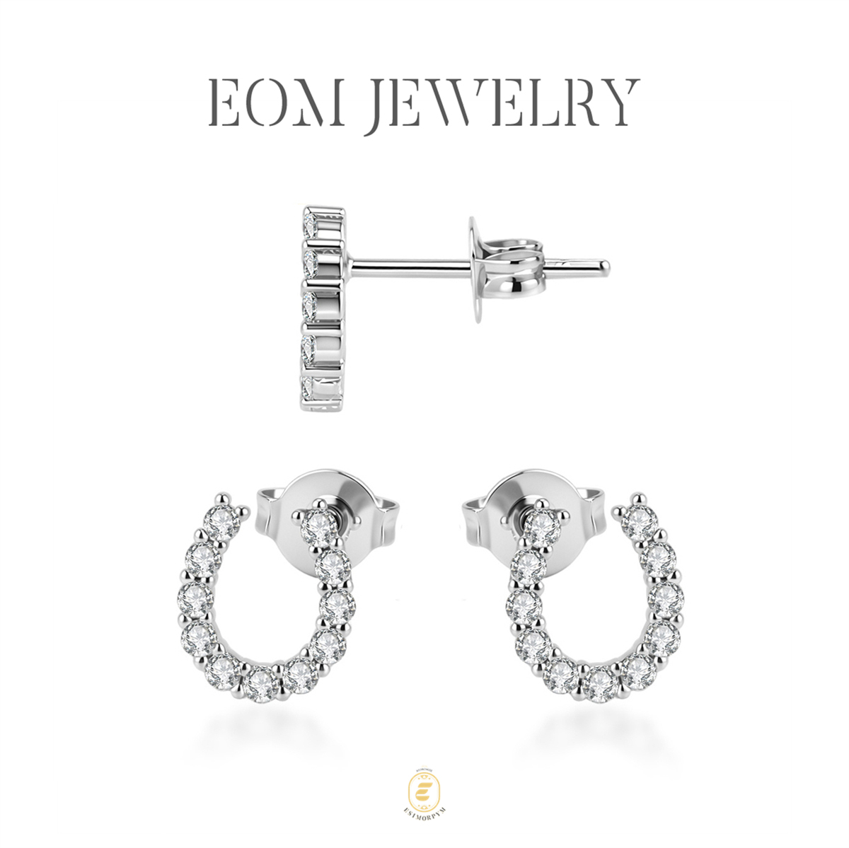 Moissanite Eternal Glow Horseshoe Stud Earrings