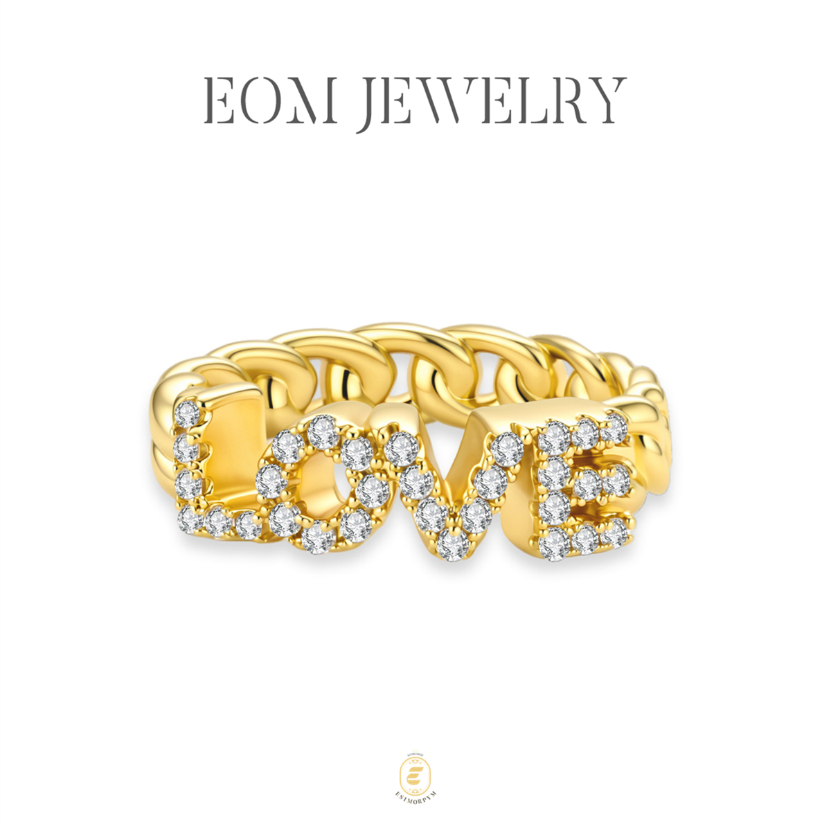 Moissanite Forever Love Chain Ring