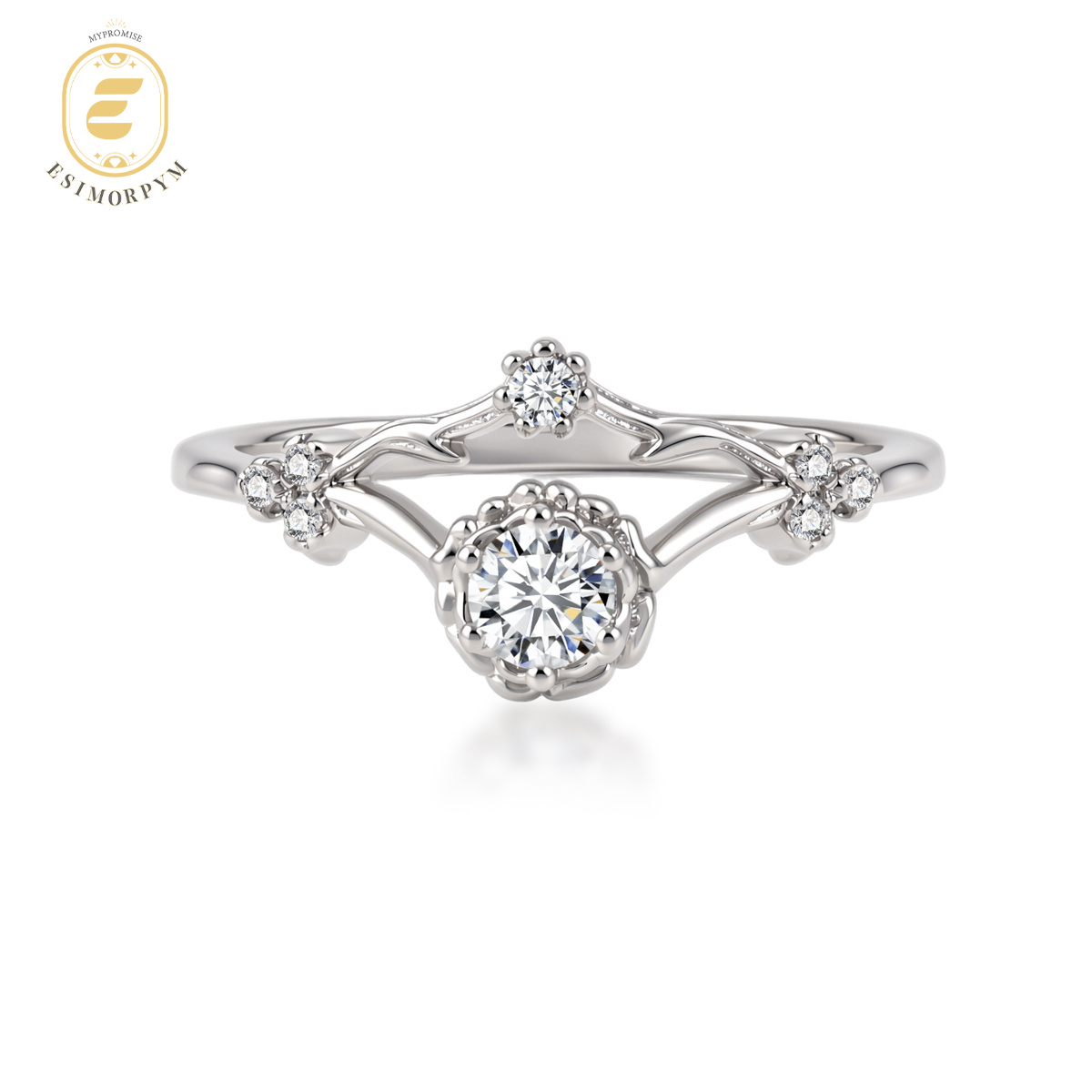 Moissanite Spring Radiance Flower Ring