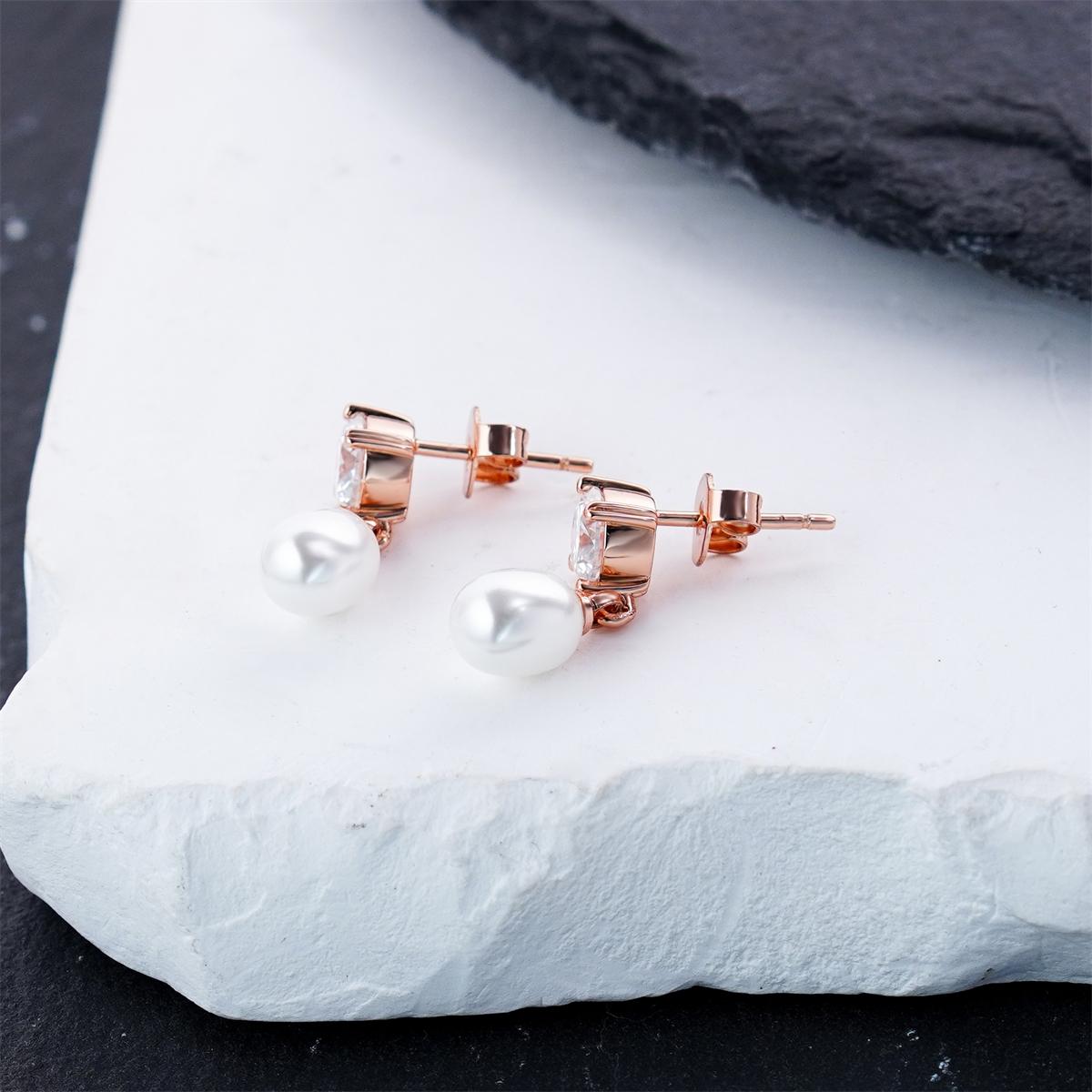 Moissanite Rose Dream Drop Earrings