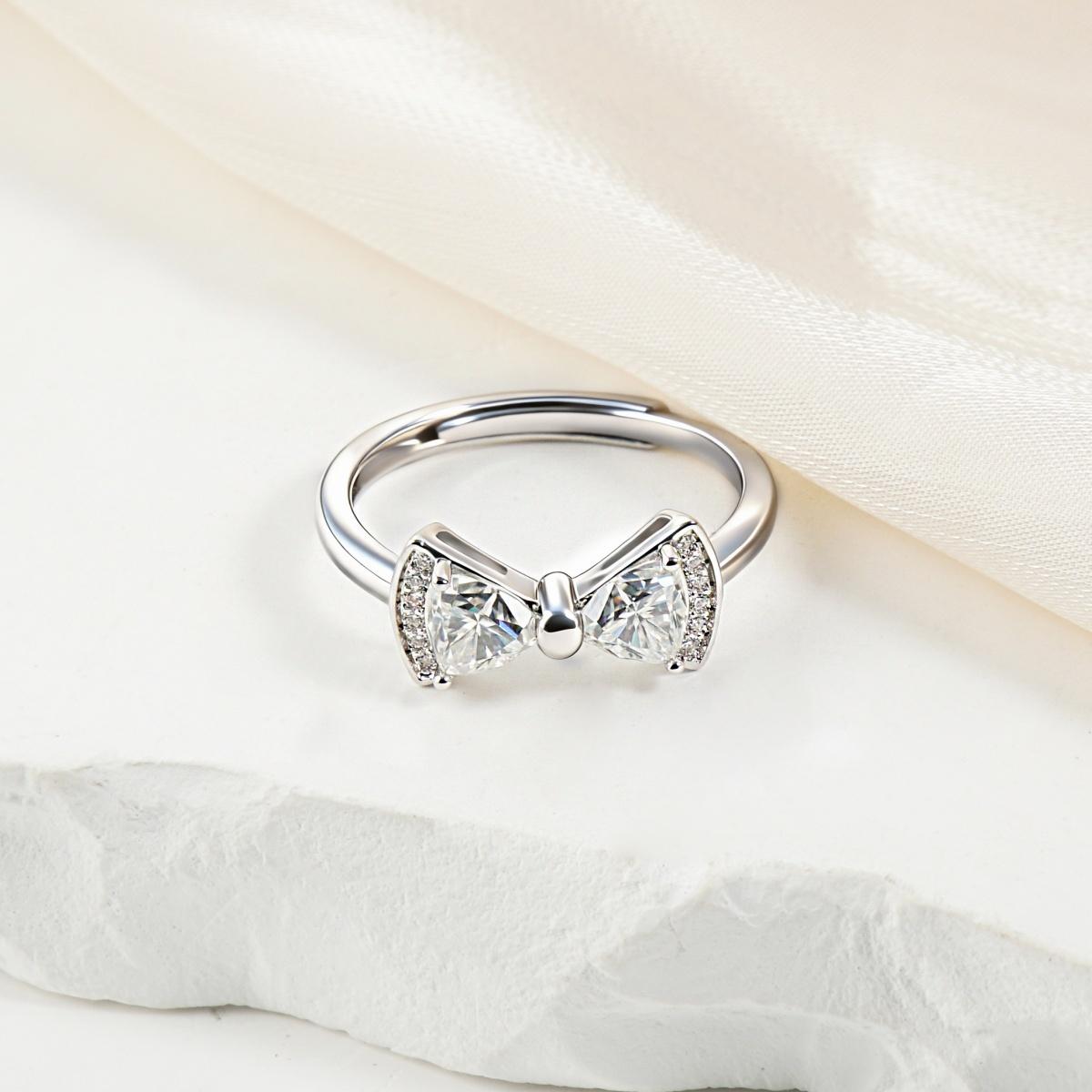 Moissanite 1ct Sweet Bow Ring