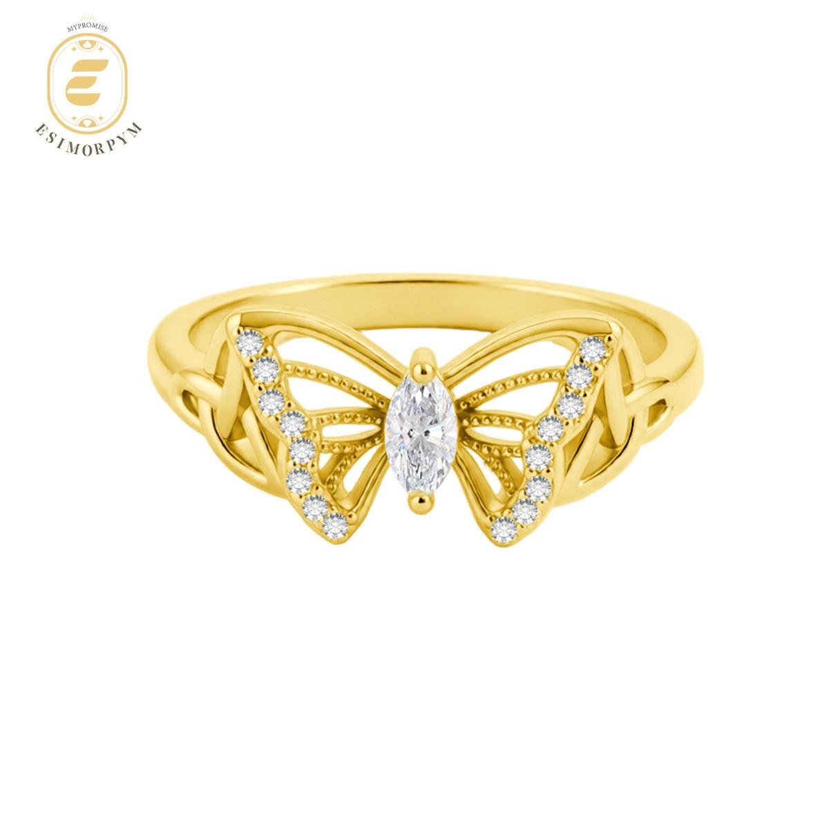 Moissanite Starlit Butterfly Ring