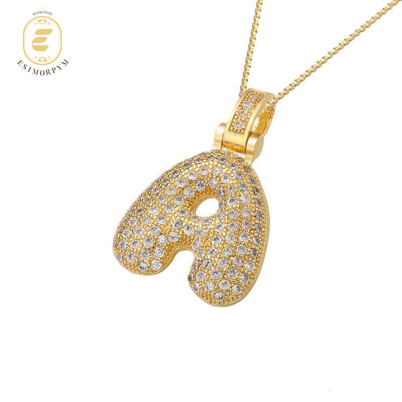 [Buy One Get Free Necklace] Hip Hop Large Letter Alphabet Pendant Necklace