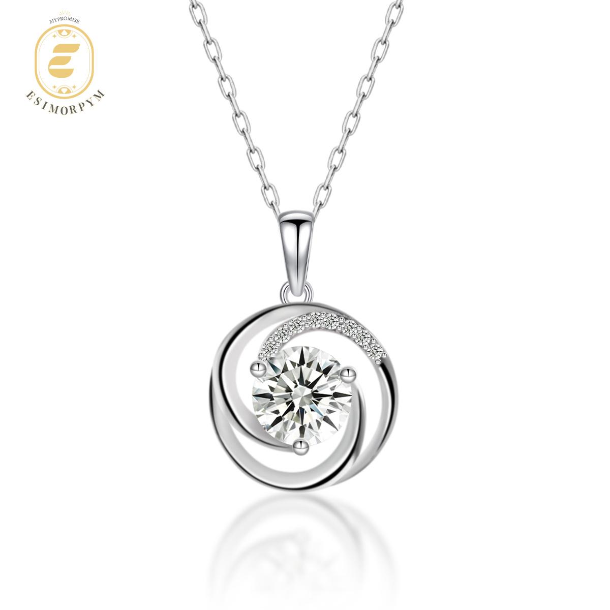 Moissanite 2ct Swirl Pendant Necklace