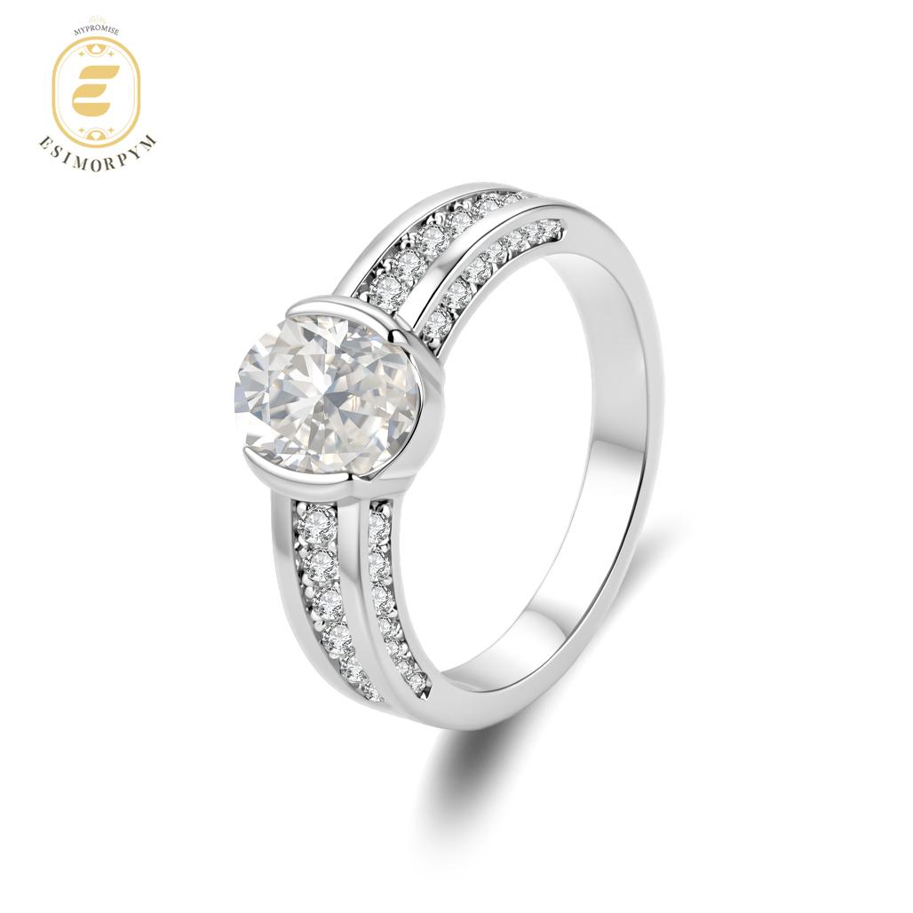 Moissanite 1.8ct Fortune Glow Oval Ring