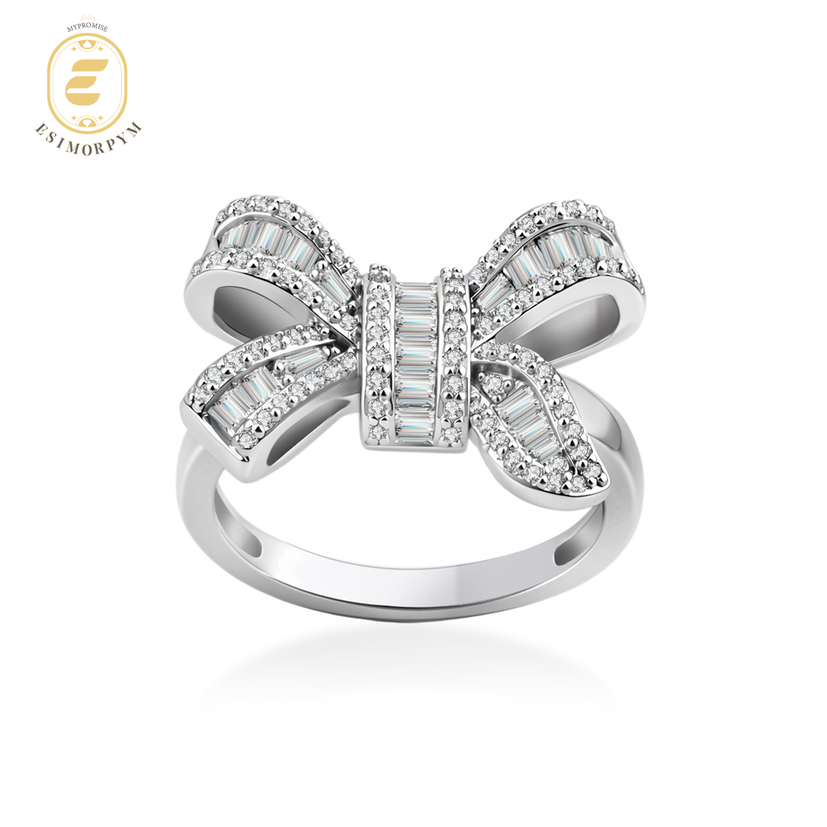 Moissanite Ribbon Bow Ring