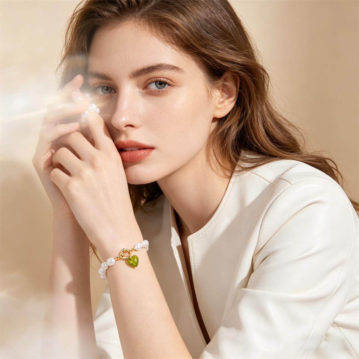 Moonlit Forest Heart Baroque Bracelet