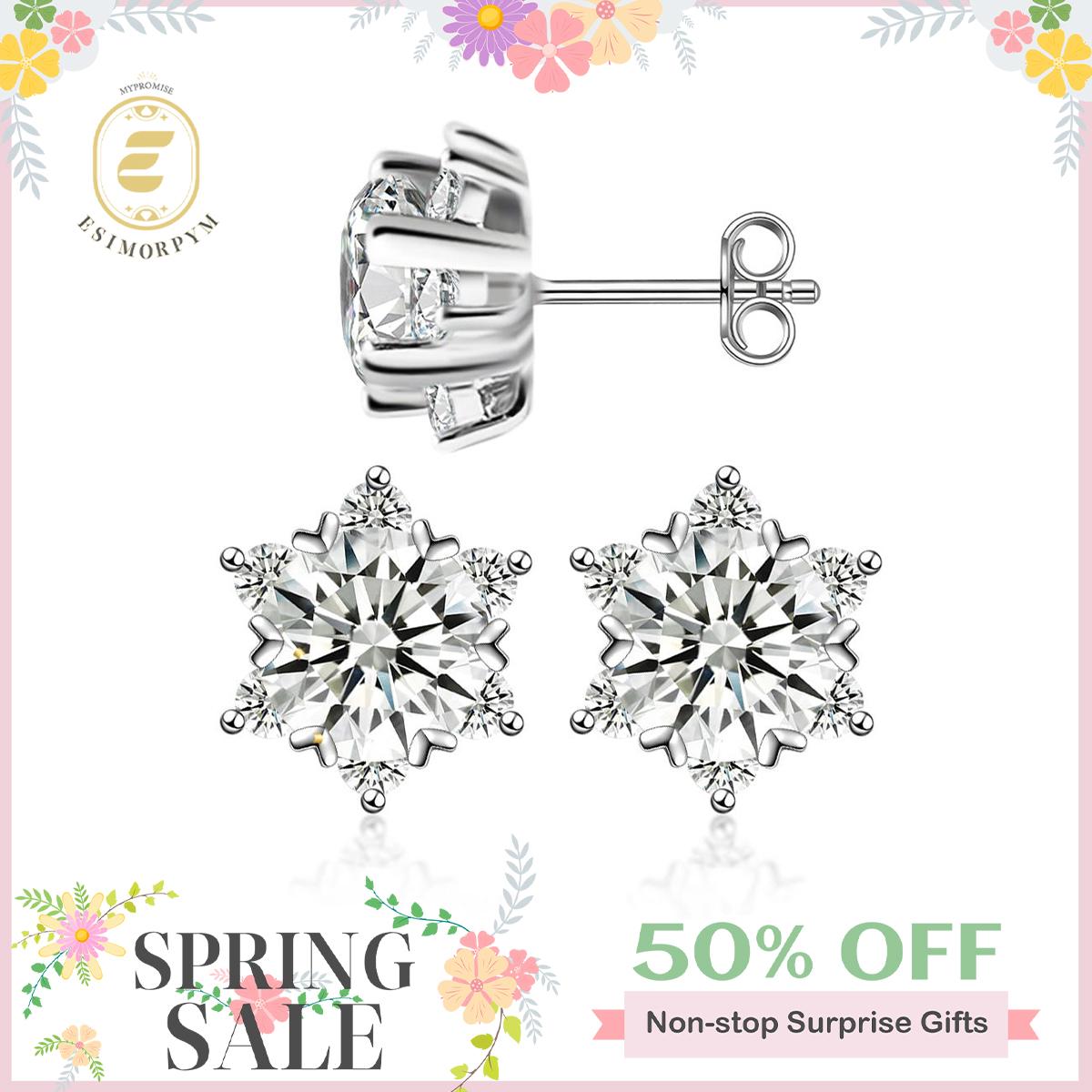 Moissanite 0.5-3ct Ice Crystal Snowflake Earrings (Buy 2 Free Shipping & Extra $3.99 off)