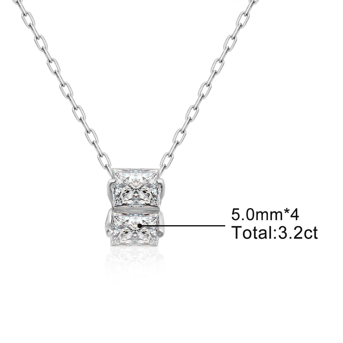 Moissanite 3.2ct Love Cube Pendant Necklace