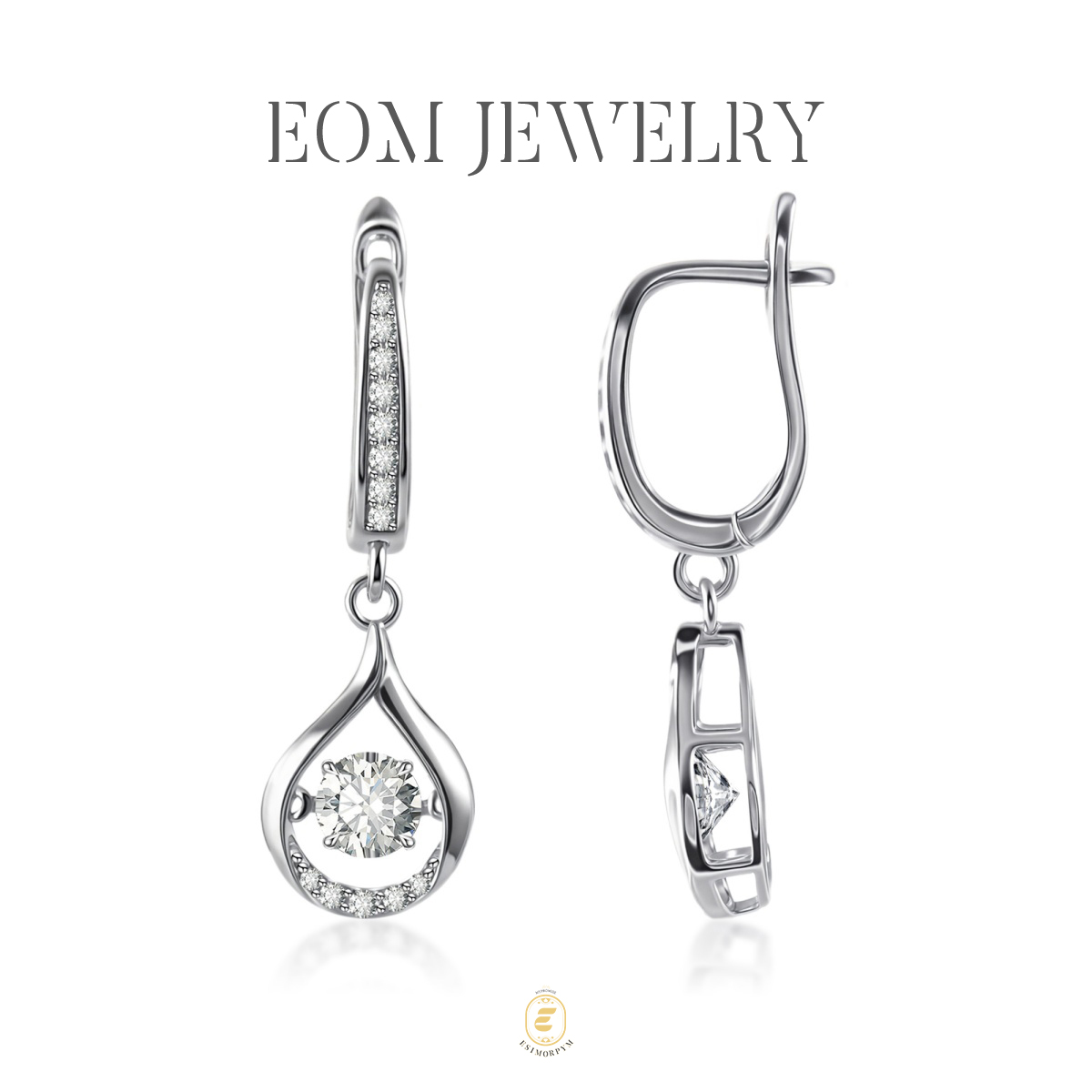 Moissanite 1ct Glow of Firefly Teardrop Dangle Earrings