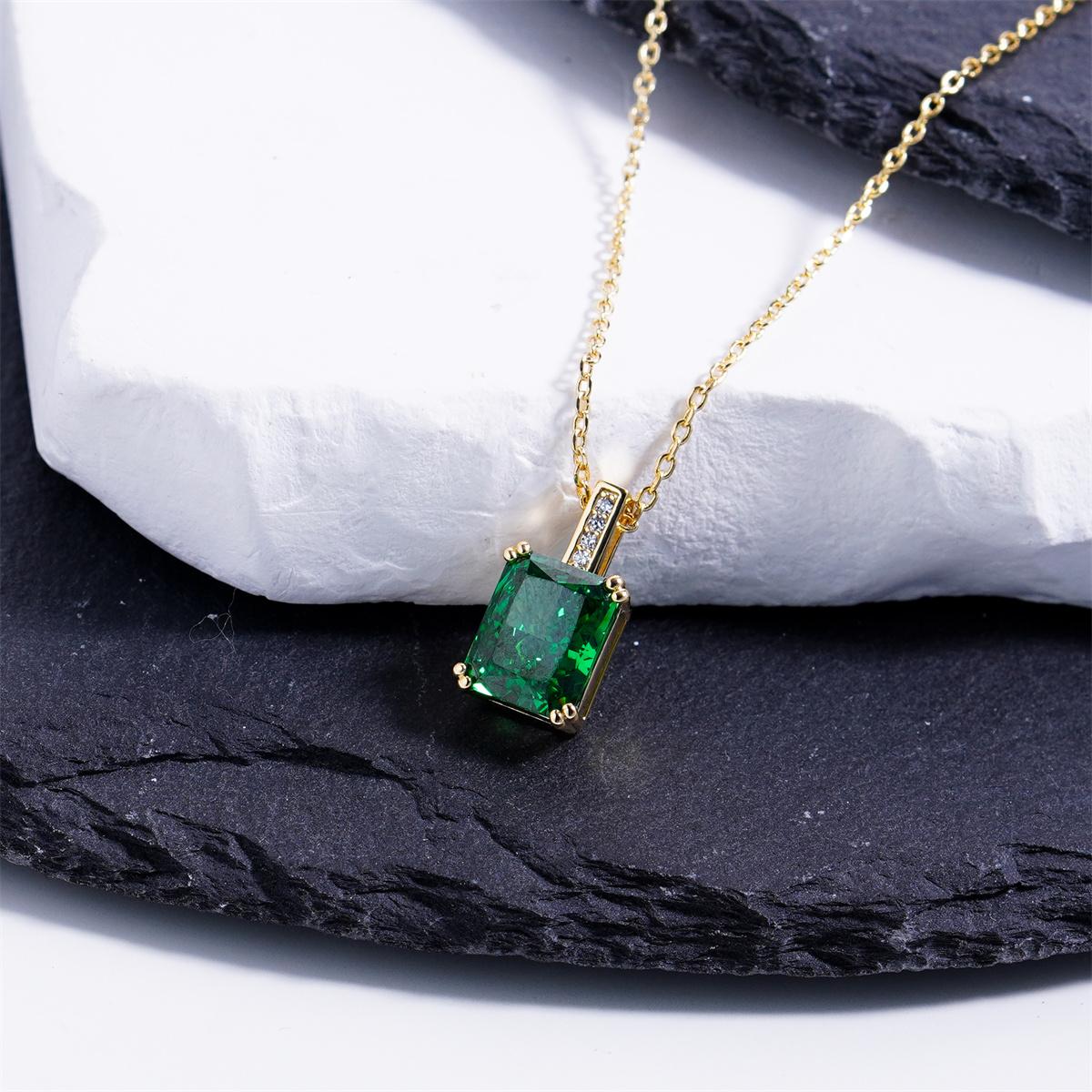 Symphony of Vert Square Pendant Necklace
