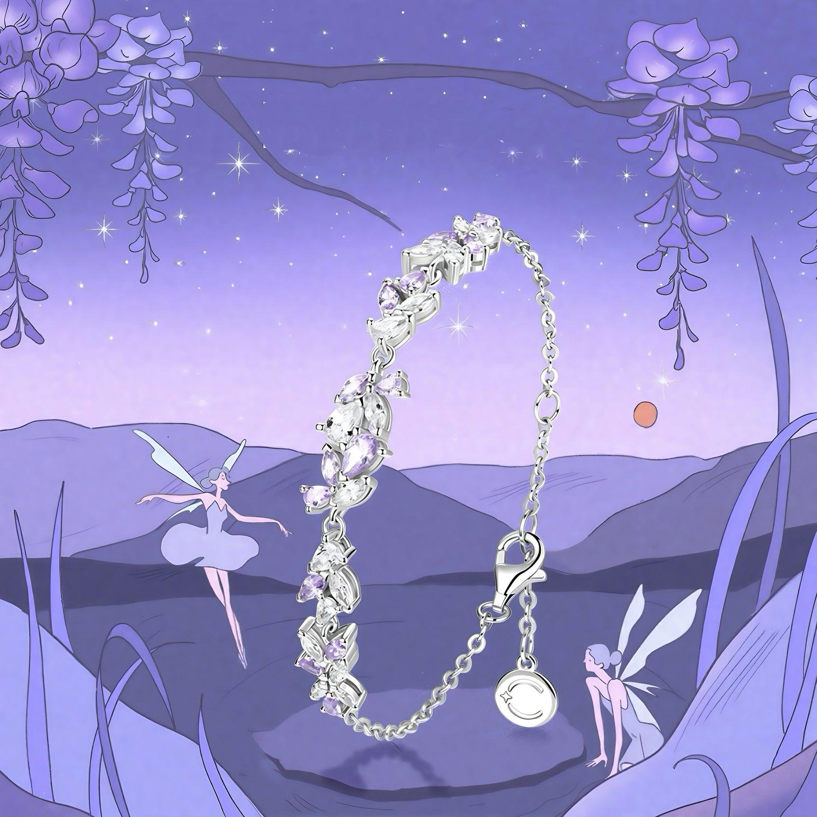 Delicate Wisteria Flower Bracelet