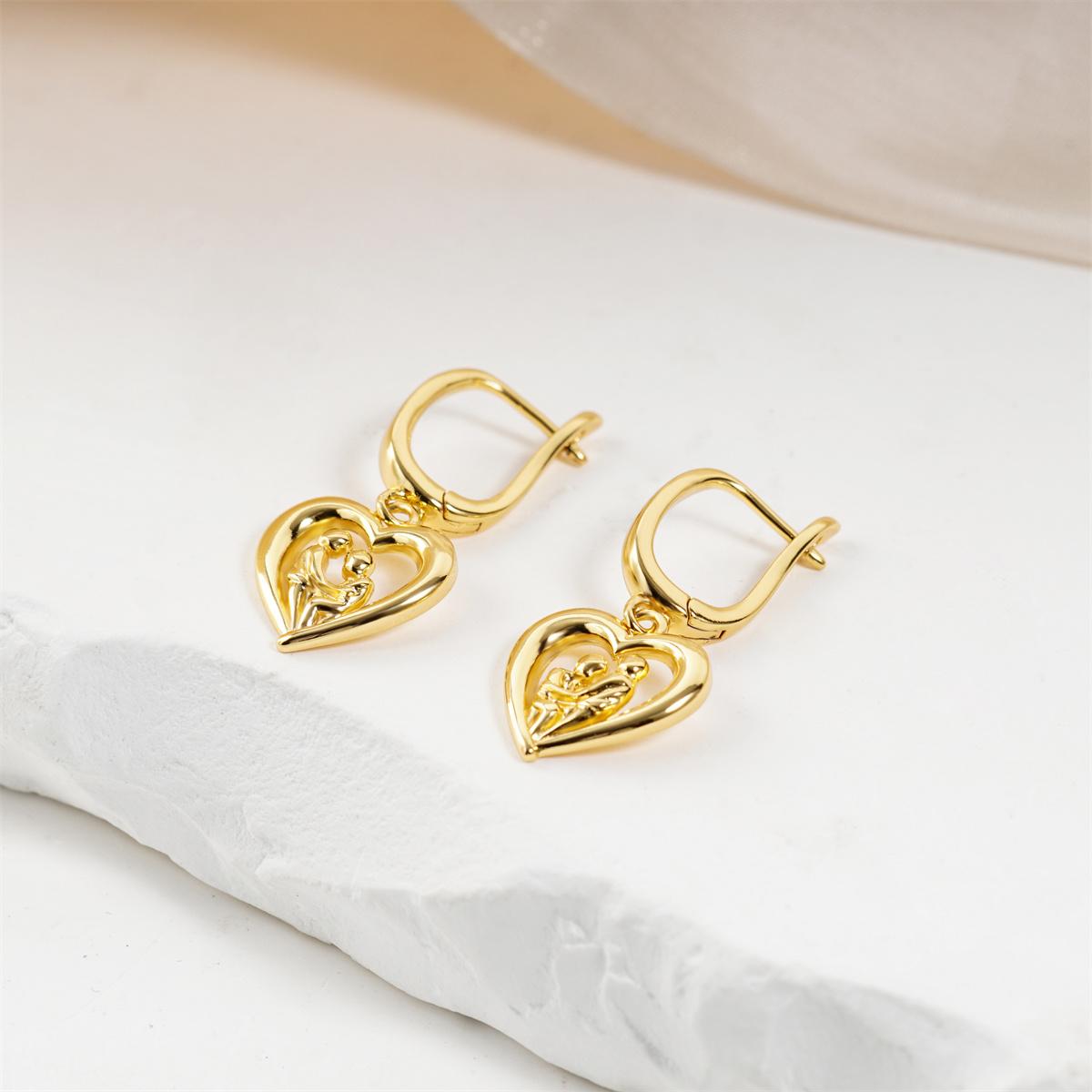 Hug of Love Heart Shape Drop Earrings