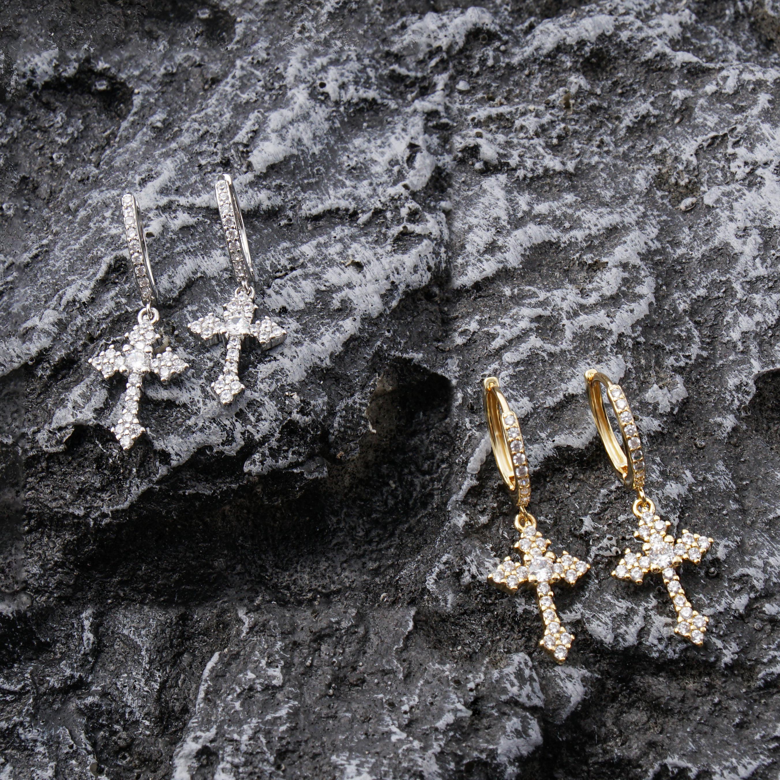 Rhombic Cross Earrings