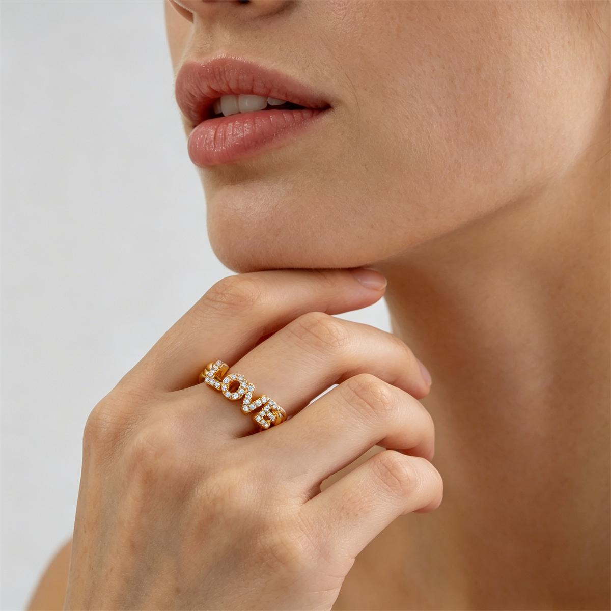 Moissanite Forever Love Chain Ring