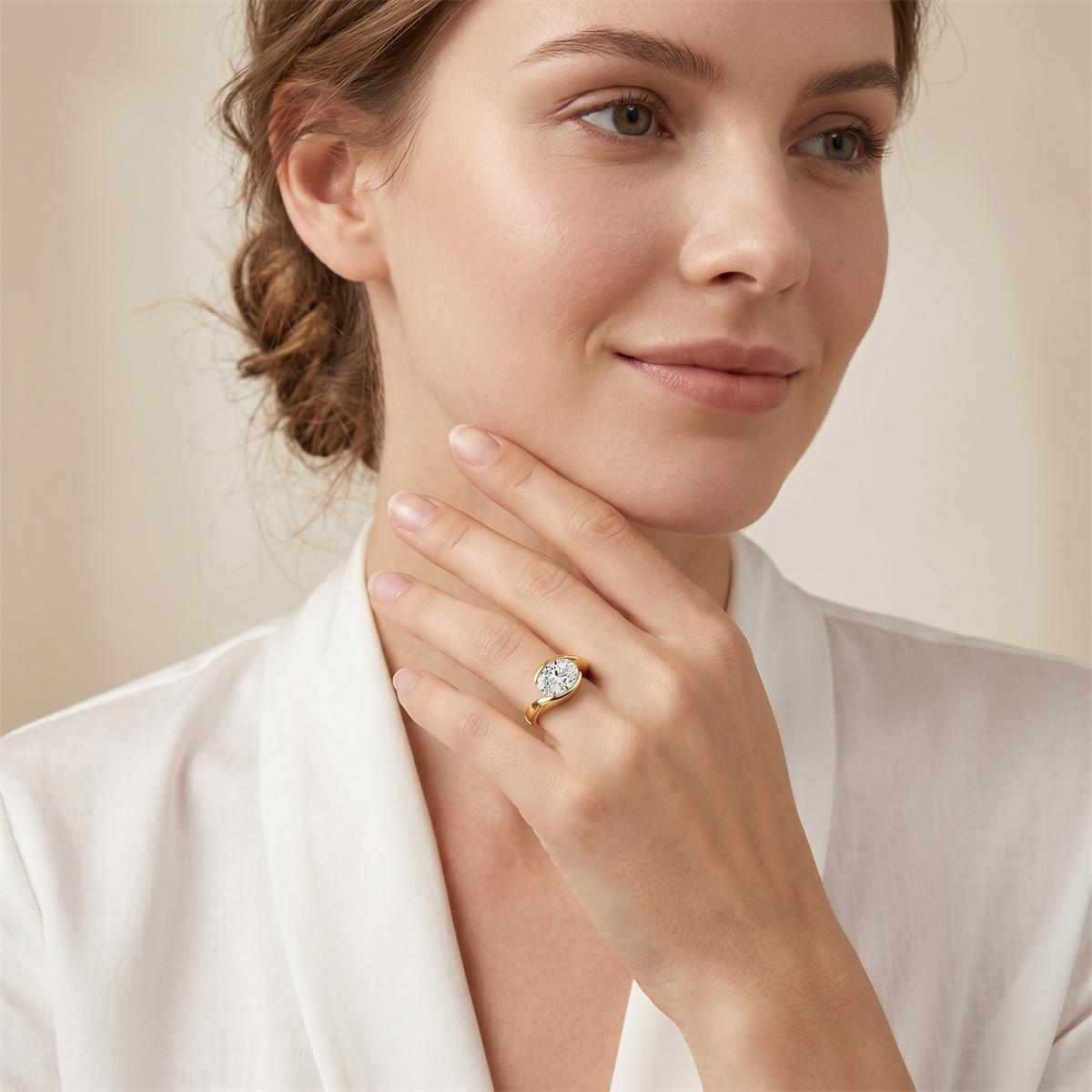 Moissanite 3ct Eternal Focus Oval Ring