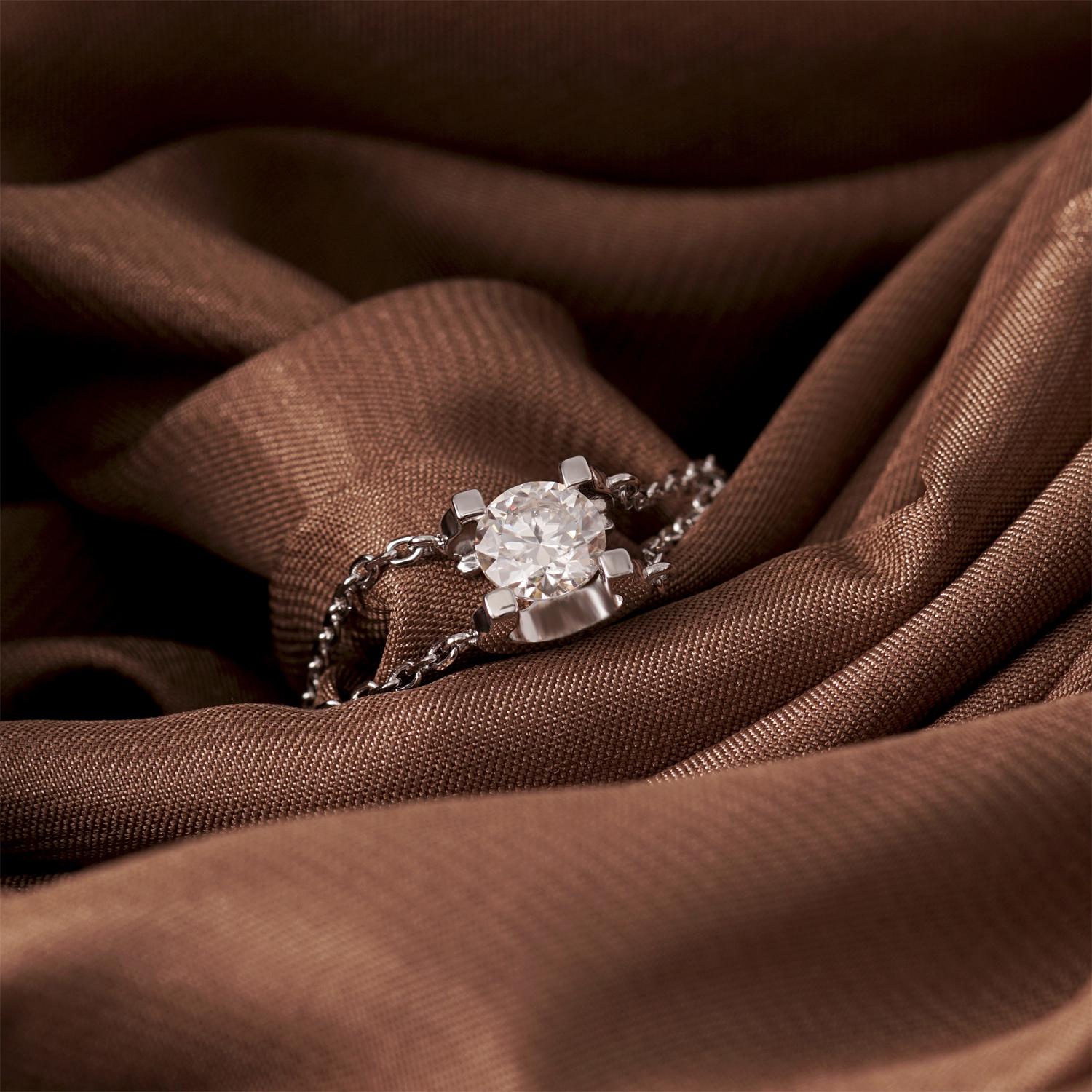 Moissanite Classic Solitaire Double-Chain Bracelet