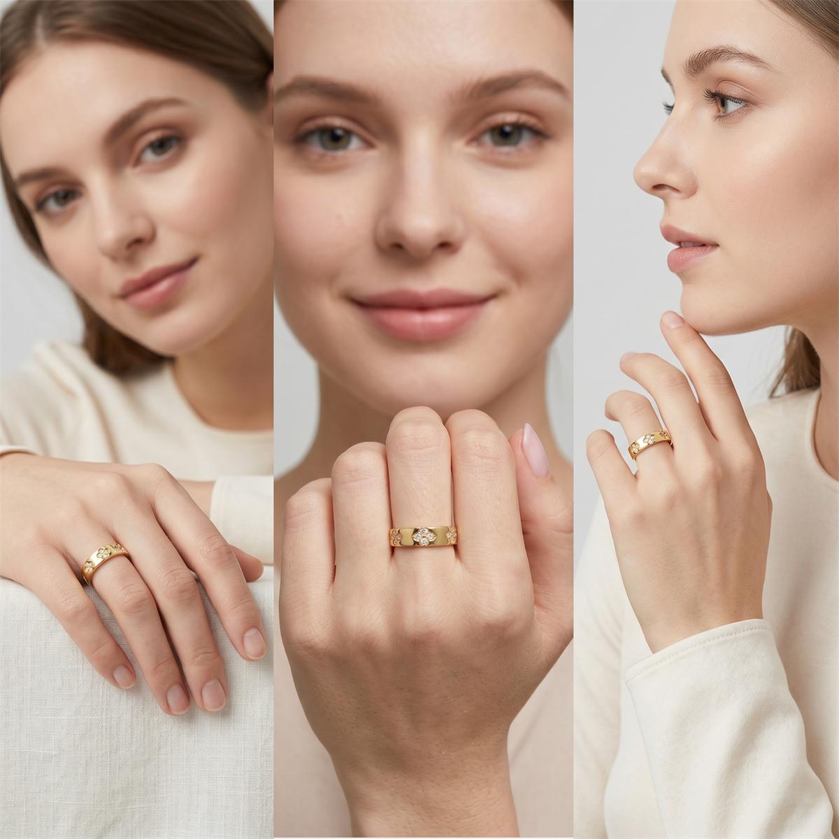 Moissanite Love in Bloom Eternity Promise Ring