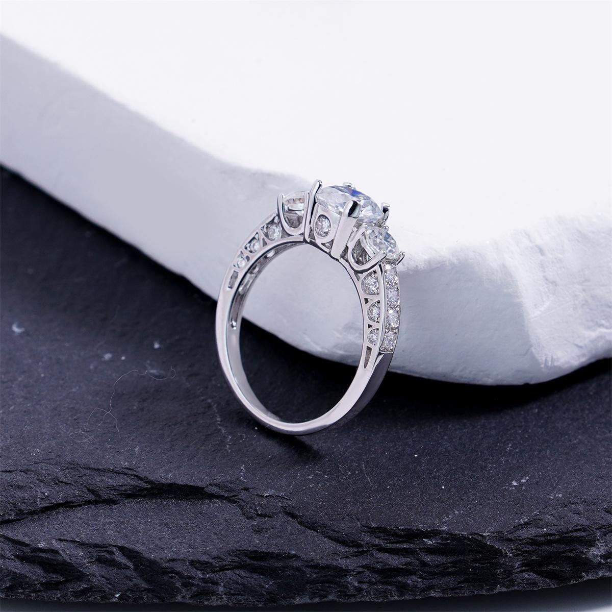 Moissanite 1.98ct Endless Love Three-Stone Ring