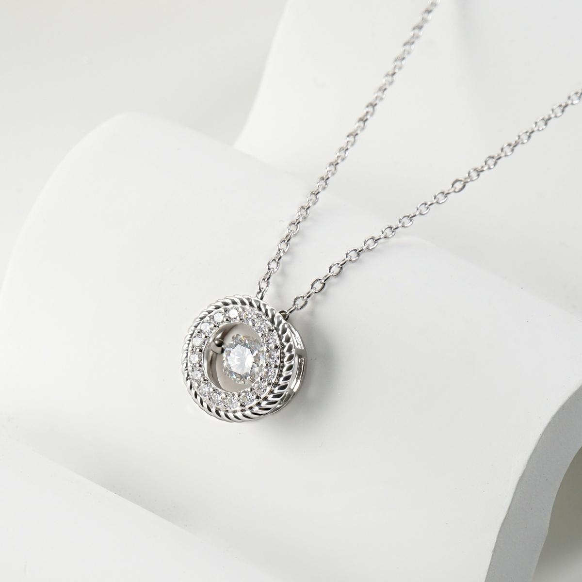 Moissanite Eternal Halo Radiance Pendant Necklace