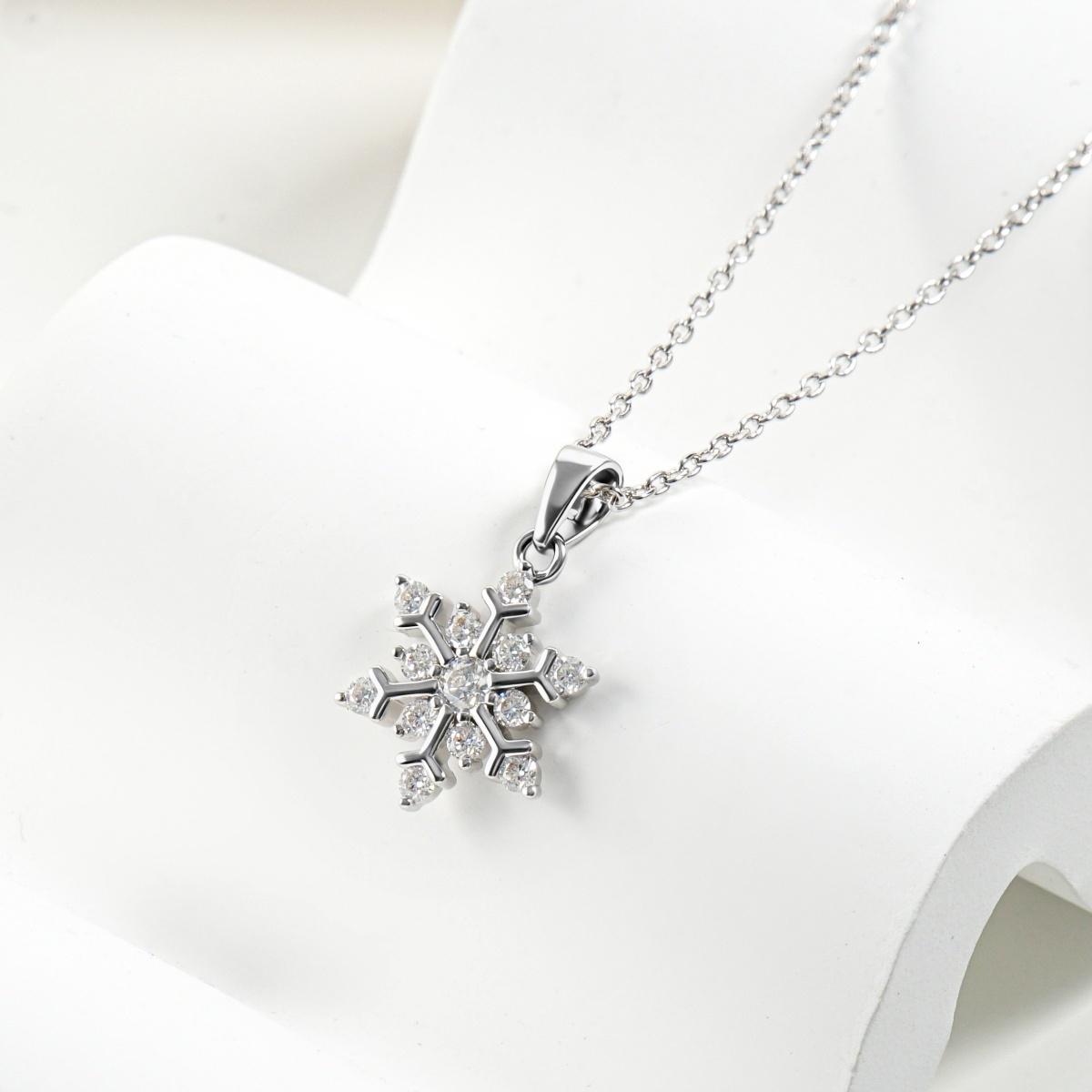 Moissanite Icy Bloom Snowflake Pendant Necklace