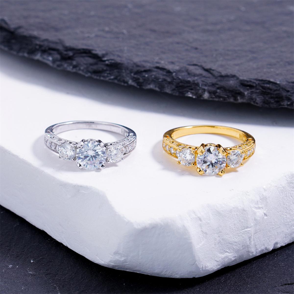 Moissanite 1.98ct Endless Love Three-Stone Ring