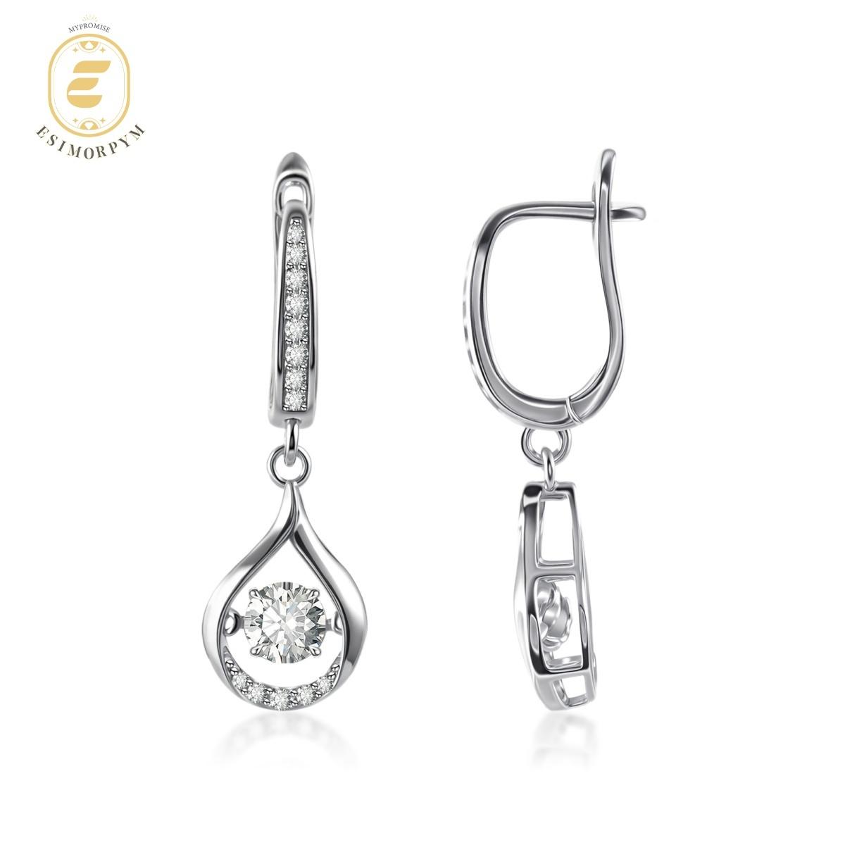 Moissanite 1ct Glow of Firefly Teardrop Dangle Earrings