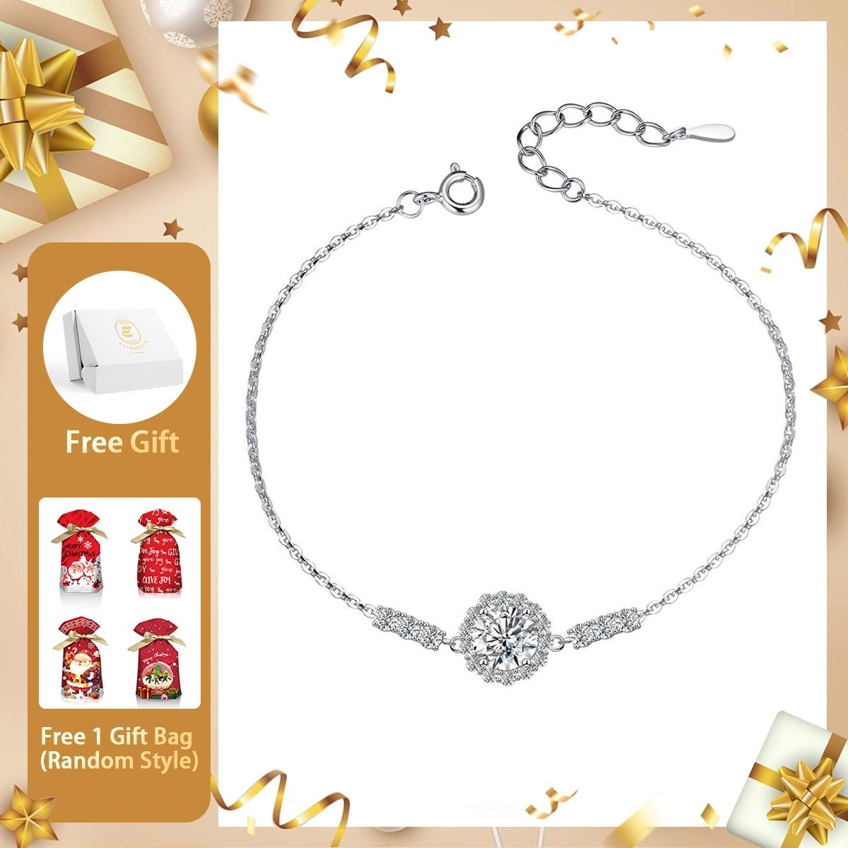 Moissanite Halo Flower Bracelet